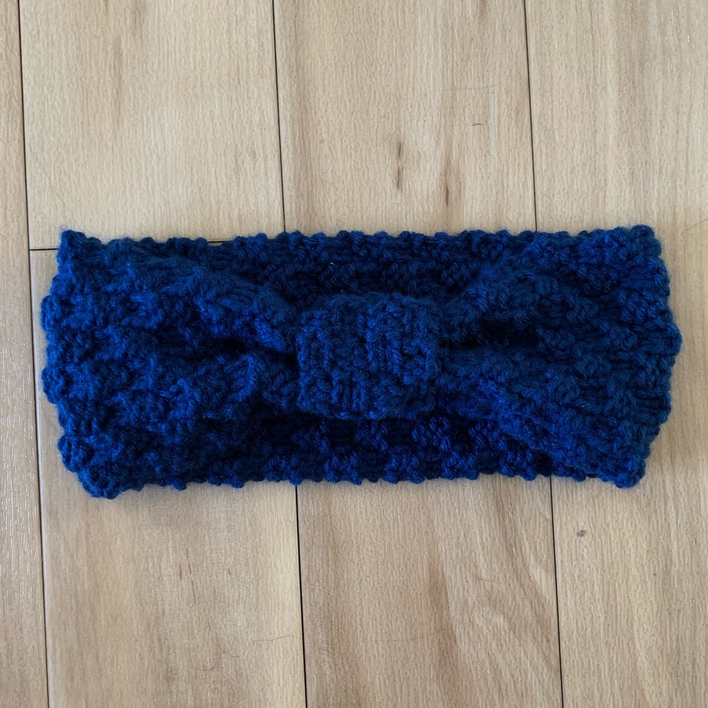 Handmade Navy Blue Knit Headband